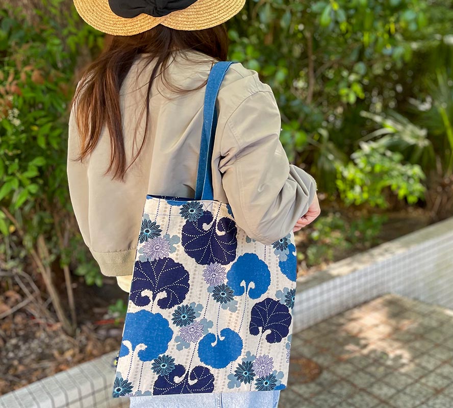 亥之吉綿麻ファブリックバッグ