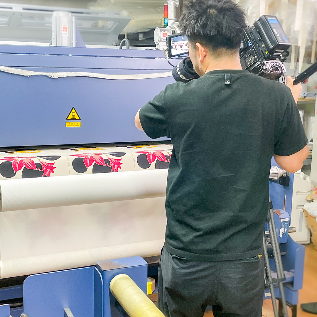 NHK WORLD-JAPAN “Core Kyoto ”に亥之吉が登場_インクジェットプリントのロケ