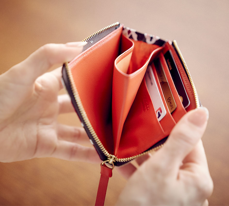 亥之吉手捺染 シルクミニ財布