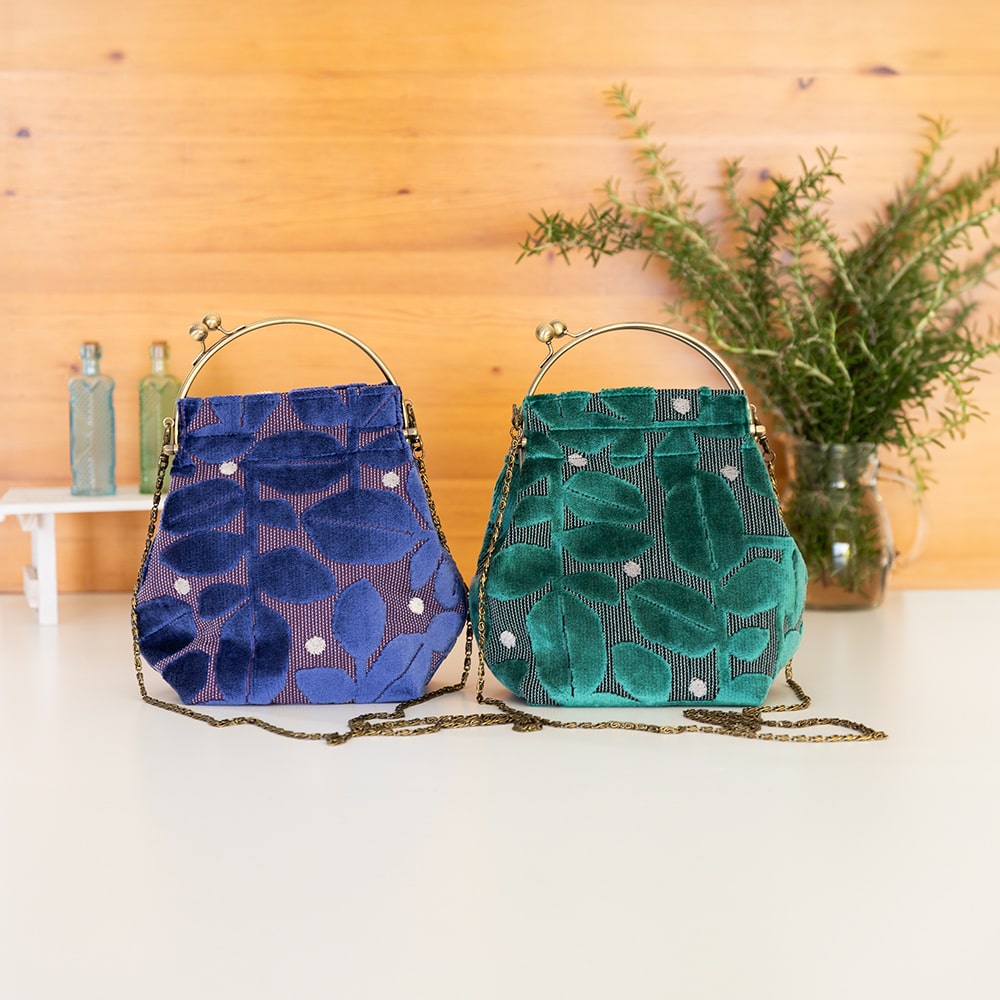 亥之吉ベンリーがま口はっぱドット2色