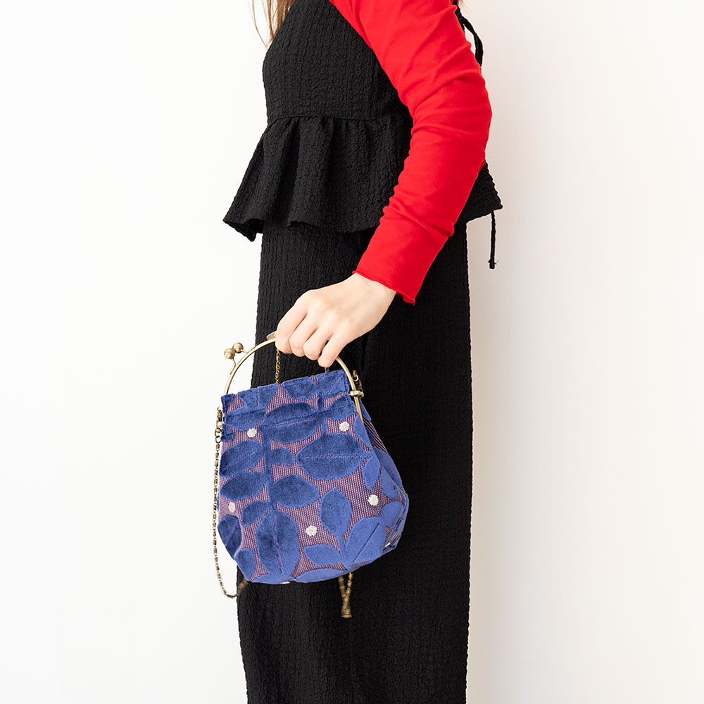 亥之吉ベンリーがま口はっぱドットこん